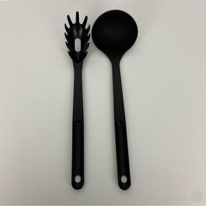 Tupperware 1816 1818 Black Ladle Spaghetti Spoon Nylon Vintage Kitchen Utensil